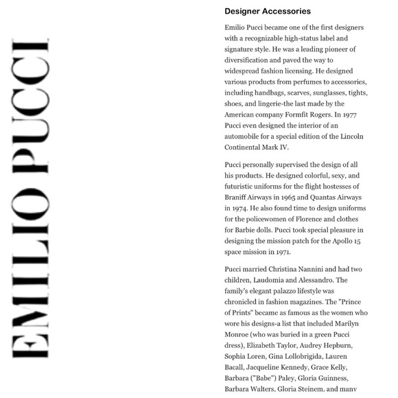 Emilio Pucci-U.S. Educated, History Of, Italy’s ⭐️ - Picture 12 of 13